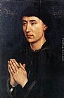 Rogier Van Der Weyden Canvas Paintings - Portrait Diptych of Laurent Froimont right wing